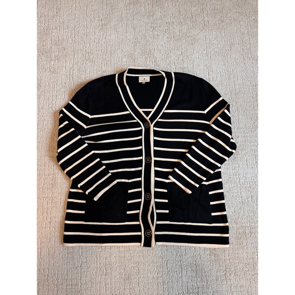 NWOT Tuckernuck Black and White Stripe Lauren Cardigan - Small